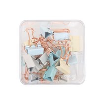 델리 골드 더블클립 집게 15p + 보관함 세트 C78202LF 파스텔, 3호(32mm), 2세트