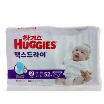 하기스 NEW 맥스드라이 밴드형 기저귀 남녀공용 소형 2단계(4~8kg), 소형 2단계, 51매