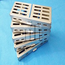 5 PCS FRENCH STEEL SURGICAL DENTAL INSTRUMENTS AUTOCLAVE STERILIZATION CASSETTE 7” X 2.5” X 0.75” TR, 1