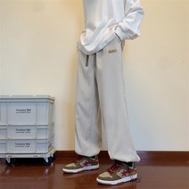 -l::l- 미국식 힙합 가드 남성 패션 브랜드 인스 하이 스트리트 스트레이트 와이드 스트링 배기 트레이닝 조거 팬츠