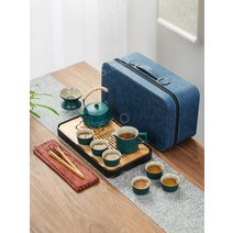 일본식 전통 다기 세트 녹차 찻잔 컵 티 선물 세트 명품 예쁜 유리 도자기 빈티지 고급, 흑도자기 웰레일 포트 with 찻통