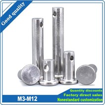 베어링 구멍 GB882 가 있는 원통형 포지셔닝 축 롤 다월 핀스테인리스 스틸 플랫 헤드 베어링M3 M4 M5 M6 M8 M10 M12 3041 개 10, 80mm, 5pcs M6, 10개