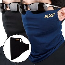 RXF 엑스6 1+1 뒷면숏타입 폴리 골프마스크 여름 냉감 골프스킨 멀티스카프 파크골프, 블랙+네이비