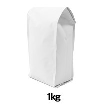 이지포장 무광 화이트 M자형 커피봉투 1kg 50매 밸브부착 가능