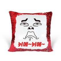 [리라상점] 놀림선물 맞춤 문구 스팽글 쿠션 / 기념일 이벤트선물 솜포함 / 바로 선물 가능한 스팽글쿠션, 6.뉘에뉘에