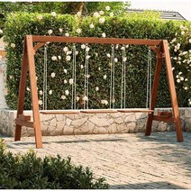 키즈카페 유아 그네 글램핑장 놀이터 만들기 놀이시설, 세 사람 그네 탄화 갈색