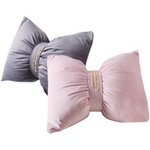 리본모양 벨벳 쿠션 쇼파 침대 등받이 등쿠션 러블리 인테리어, AE_35x40cm