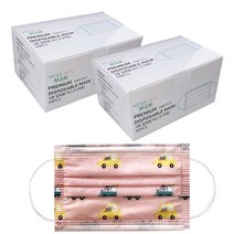 3겹 일회용 어린이 마스크 MB필터 캐릭터 덴탈 3중필터, 100매, MASK핑크자동차, 1개입