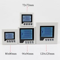 LCD 디스플레이 3 상 4 와이어 A V W kWh cos Hz Var RS485 통신 기능이 있는 다기능 전기 패널 미터 M, 02 80*80 미리메터