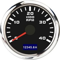 52mm 타코미터 센서 시간 측정기 3k-8k rpm 방수 시간계 지 해양 자동차 보트 요트 용 빨간색 백라이트가있는 lcd 디스플레이, 블랙 4K RPM