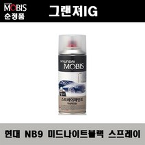 순정품 현대 그랜져IG NB9 미드나이트블랙 스프레이 자동차 차량용 도색 카페인트, NB9 미드나이트블랙 스프레이(모비스)