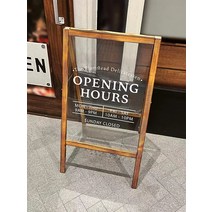 나무 아크릴 입간판 감성 카페 메뉴판 옷가게 스탠드, 블랙 미러 양면 펜 배송 스티커 제외
