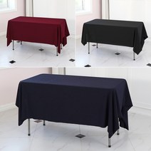 에스엠파티 박음질 마감 모던 스판 행사용 테이블보, 블랙, 230 x 155 cm
