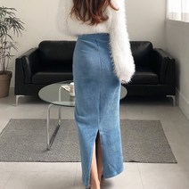 가을 겨울 여리핏 골지 밴딩 뒷트임 코듀로이롱스커트