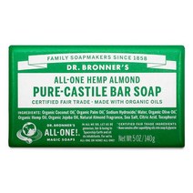 Dr. Bronner의 퓨어 카스티야 바 비누 티 트리 5 온스 6 팩 유기농 오일로 만든 얼굴 체모 비듬 여드름 피부에 부드러운 생분해성 비건 비 GMO, 편도, 5온스(12팩)