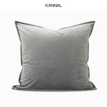 럭셔리 모던 실크벨벳 그레이 소파쿠션 KANNAL, 55 × 55cm커버+충진재 + 그레이 사각