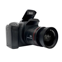 해외 배송 AT41 전문 사진 카메라 SLR 디지털 캠코더 휴대용 핸드 헬드 16X 줌 16MP HD 출력 셀카, 01 Black