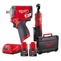 밀워키 M12 FPP2AR-202X 임팩트렌치 라쳇 콤보세트, 1개