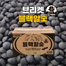숯깨비 바베큐숯 캠핑 점화탄 조개탄 [블랙알숯 8kg], 1박스