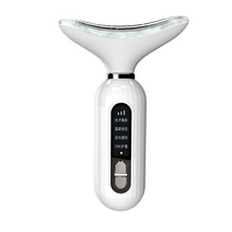 목주름관리 목주름없애기 목주름관리법 ems led 3 색 목 얼굴 미용 장치 광자 치료, 3가지 색상 라이트 화이트