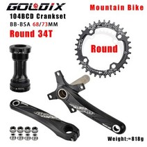 GOLDIX자전거 크랭크 체인 링 104BCD MTB 자전거 알루미늄 합금 하단 170mm 블랙 32T 34T 36T 38T 플레이트