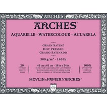 Arches 수채화 블록 핫 프레스 45.7x61.9cm(18x2, 한개옵션0
