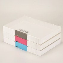 소호리빙 플라스틱 투톤 화일케이스 레고박스 화일보관함 소 대, 1개, 핑크(대)