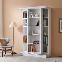 비앙스 슬라이딩 1200 이중책장, (화이트)