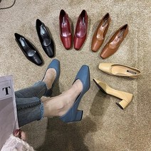 [마물샵] 펌프스 사각코 뮬 투웨이 여자구두 힐