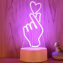 무드등 스탠드 침대 헤드램프 침실 led 에너지 절약 플러그인 여성 생일 선물 소녀 하트 크리에이터, 심장보다, 화려한 터치 스위치