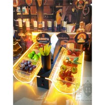 조명 접시 과일 안주 클럽 나이트 LED 바 플레이팅, 아크릴 조명 6칸 스낵 트레이