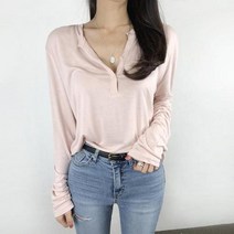 - 브이넥 단추티셔츠 5color