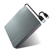 [2022 겨울 신 등장] DVD 드라이브 외장 USB3.0 Type C포트 첨부 CDDVD 읽기 쓰기 외장 녹화 포함 대응 CDDVD 플레이어 CDDVD드라이브 얇은 정음 고속 에러 교정
