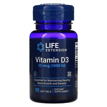 라이프익스텐션 Life Extension 비타민D3 25mcg(1 000IU) 소프트젤 90정102306