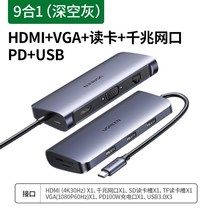 유그린허브 6in1 끝판왕 10in1 맥미니 썬더볼트 멀티 허브, HDMI+VGA+리더카드+기가인터넷카드