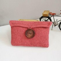 자이언트 버튼 클러치 만들기 DIY키트 뜨개질 DIY 패키지, 313.블루, 1개