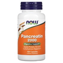 Now Foods 나우푸드 포르신 판크레아틴 프로테아제 리파아제 200mg 100정, 250 카운트