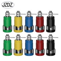 JZDZ 10pcs 4mm 바나나 소켓 바인딩 포스트 플매트 카펫 러그 잭 전기 커넥터 DIY 도구 부품 J.40018, [01] 5 colors x 2, 01 5 colors x 2