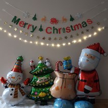 연지마켓 크리스마스 홈파티 풍선 세트, 3-3.크리스마스 중형 에어벌룬세트