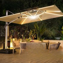 그늘막파라솔 테라스 옥상 카페 천막 횡단보도 햇빛, 360kg 바퀴 3.0m 사각