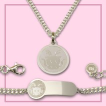 실버 용띠 미아방지팔찌 미아방지목걸이 미아방지세트 용캐릭터 어린이팔찌 어린이목걸이, 목걸이 팔찌 세트, 기본뒷면+팔찌 앞면 추가각인