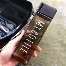 보냉컵 텀블러 리유저블 텀블러 추천 콜드컵 보냉 새로운 물병 투명 사각형 플라스틱 매트 음료 컵 야외 차가운 주스 우유 스포츠 병 휴대용 로프 누수 방지, 10, 401-500ml