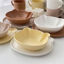 예쁜 그릇 집들이 선물Kawaii Bear Bowl Korean Style Cute Ceramic and Plate Children Girls Dessert Bre, 02 Brown