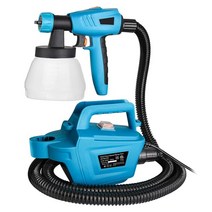 랩핑 스프레이 무광 유광 페인트 분무기 1300ml 800w 고출력 전기 건 1100mlmin hvlp 페인트 건 1.8m 호스 3 노즐 3 패턴, 푸른, 영국 플러그