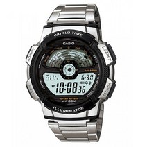 [CASIO 카시오] 무상AS 남성남자용 실버메탈스포츠아웃도어 전자시계 AE-1100WD-1A