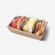 더팩 크라프트 오트밀셋트 100개 / 600개 샌드위치케이스 크라프트용기 크라프트샌드위치용기, 1세트