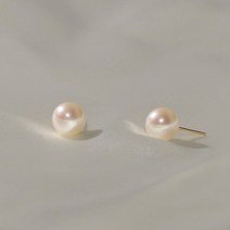 오운 14K 담수 진주귀걸이 7.5mm 혼주 한복 여성 귀걸이