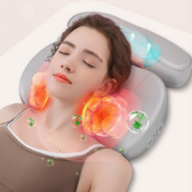 목어깨 안매베개 다기능 베개마사지기 2in1 분리가능형 3단계 조절 베개 안마기 고급형 베개마사지기 안마기 목마사지기, 그레이