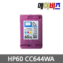 HP 재생잉크 HP60 HP60XL CC640WA CC643WA CC641WA CC644WA, HP60 컬러 3배대용량, 1개