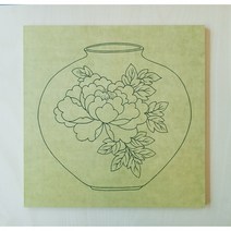 문화가게 민화체험 한지액자만들기4 (265x265) DIY용 반제품, 1번 모란항아리